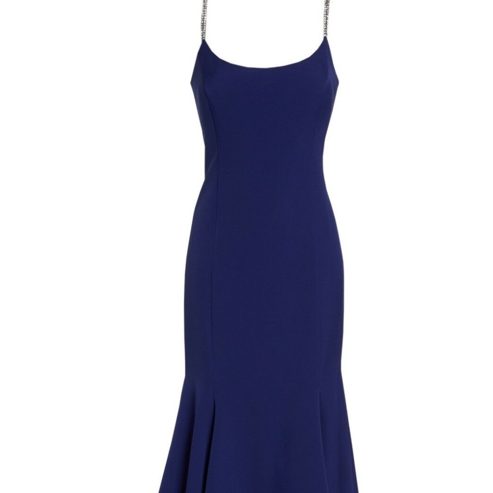 Vince Camuto Laguna Crystal Strap Mermaid Gown - M - Picture 2 of 7